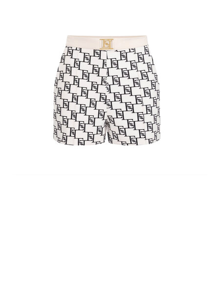 ELISABETTA FRANCHI Elisabetta Franchi short in logo Print Burro / Nero / Room Wit