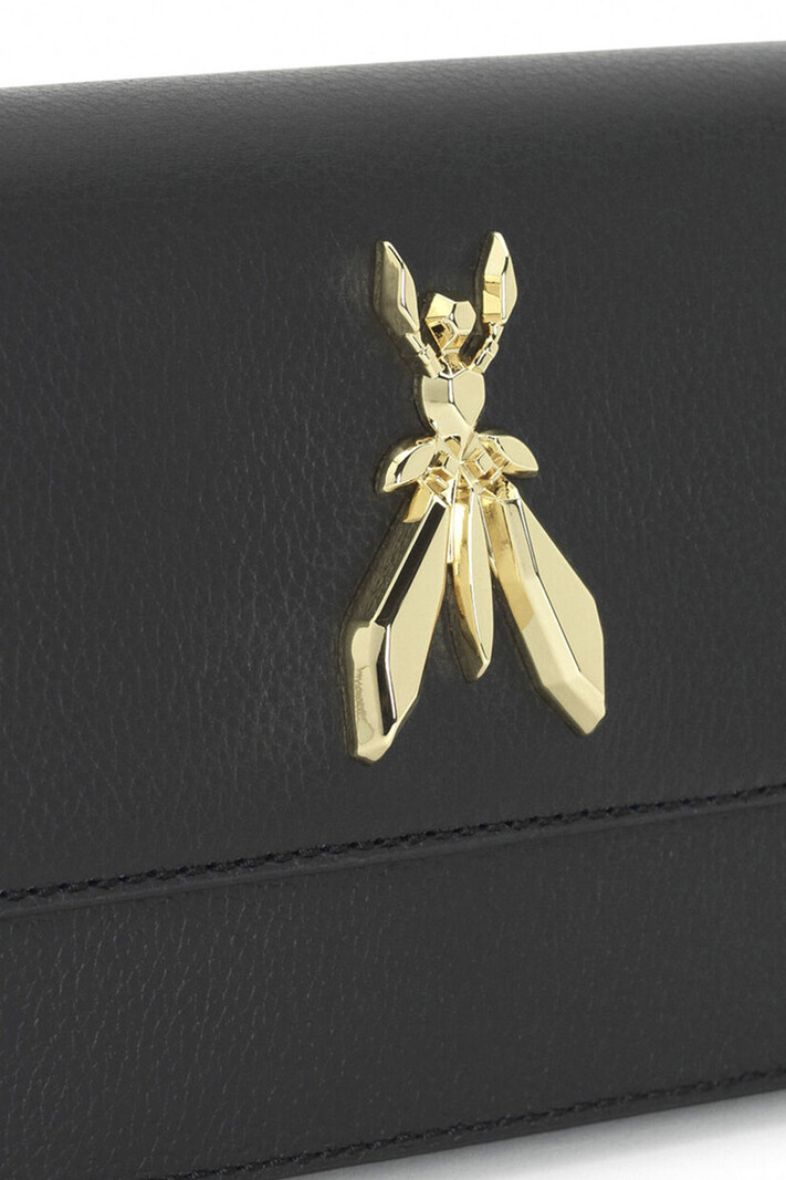 PATRIZIA PEPE Patrizia Pepe flybag  crossbody tas met gouden logo Zwart
