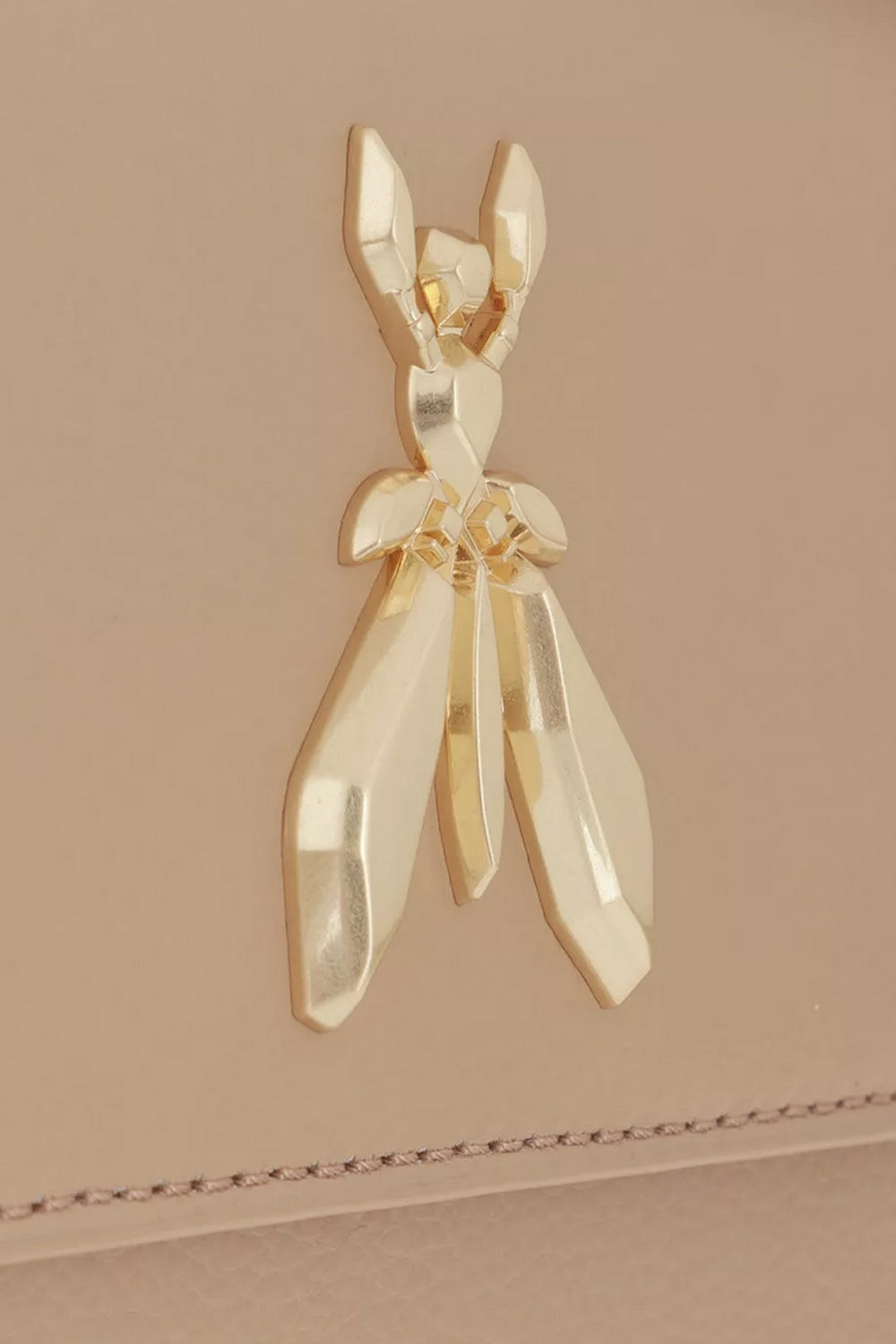 PATRIZIA PEPE Patrizia Pepe flybag  crossbody tas met gouden logo Dark Beige