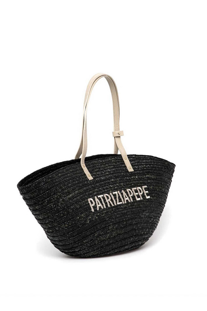 PATRIZIA PEPE Patrizia Pepe bag / basket wicker with leather Black