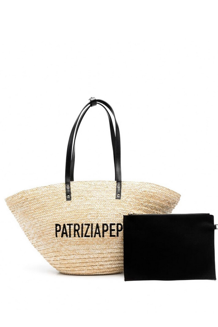 PATRIZIA PEPE Patrizia Pepe tas / mand riet met leer Beige