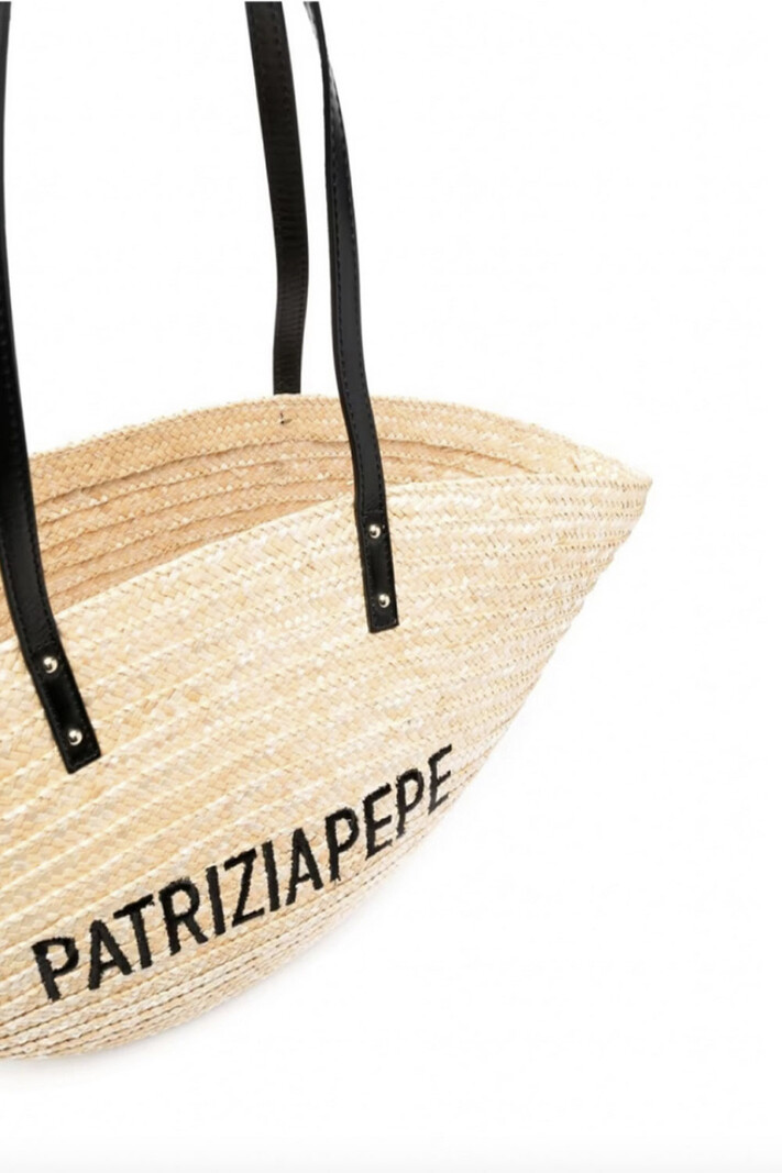 PATRIZIA PEPE Patrizia Pepe tas / mand riet met leer Beige