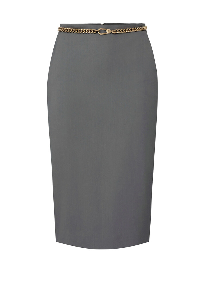 ELISABETTA FRANCHI Elisabetta Franchi pencil skirt in luxury fabric Piombo / Dark Grey