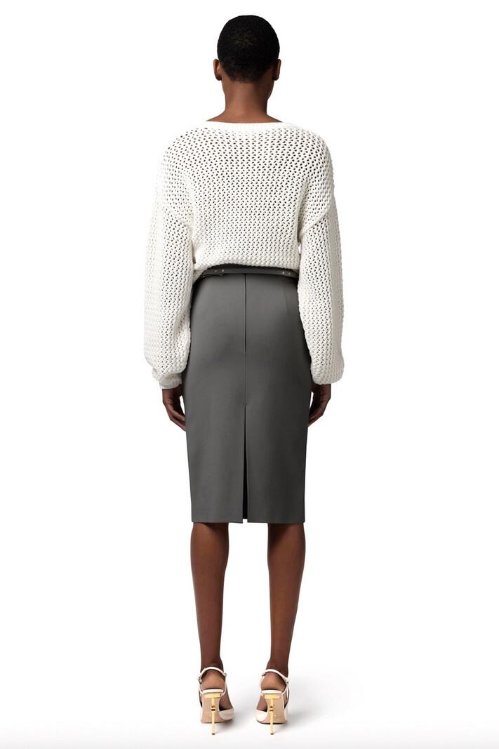 ELISABETTA FRANCHI Elisabetta Franchi pencil skirt in luxury fabric Piombo / Dark Grey