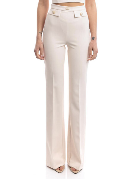 ELISABETTA FRANCHI Elisabetta Franchi palazzo pants / flaired pants Burro / cream White