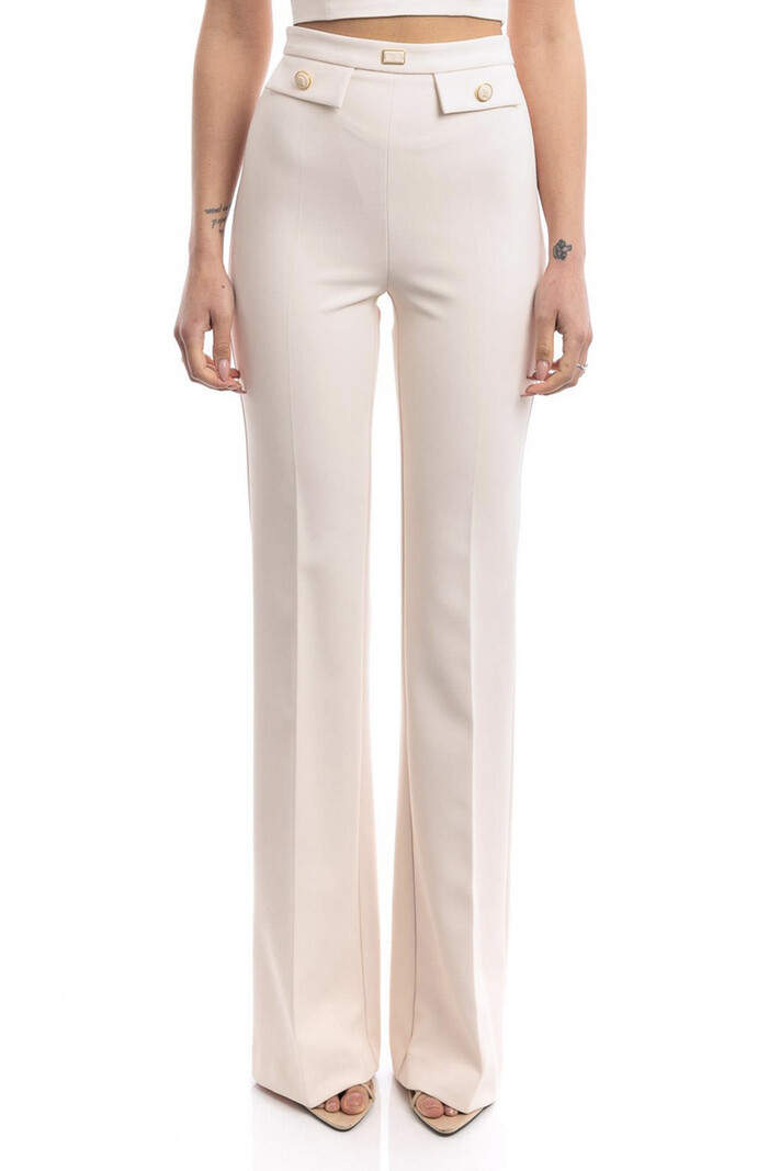 ELISABETTA FRANCHI Elisabetta Franchi palazzo pants / flaired pants Burro / cream White