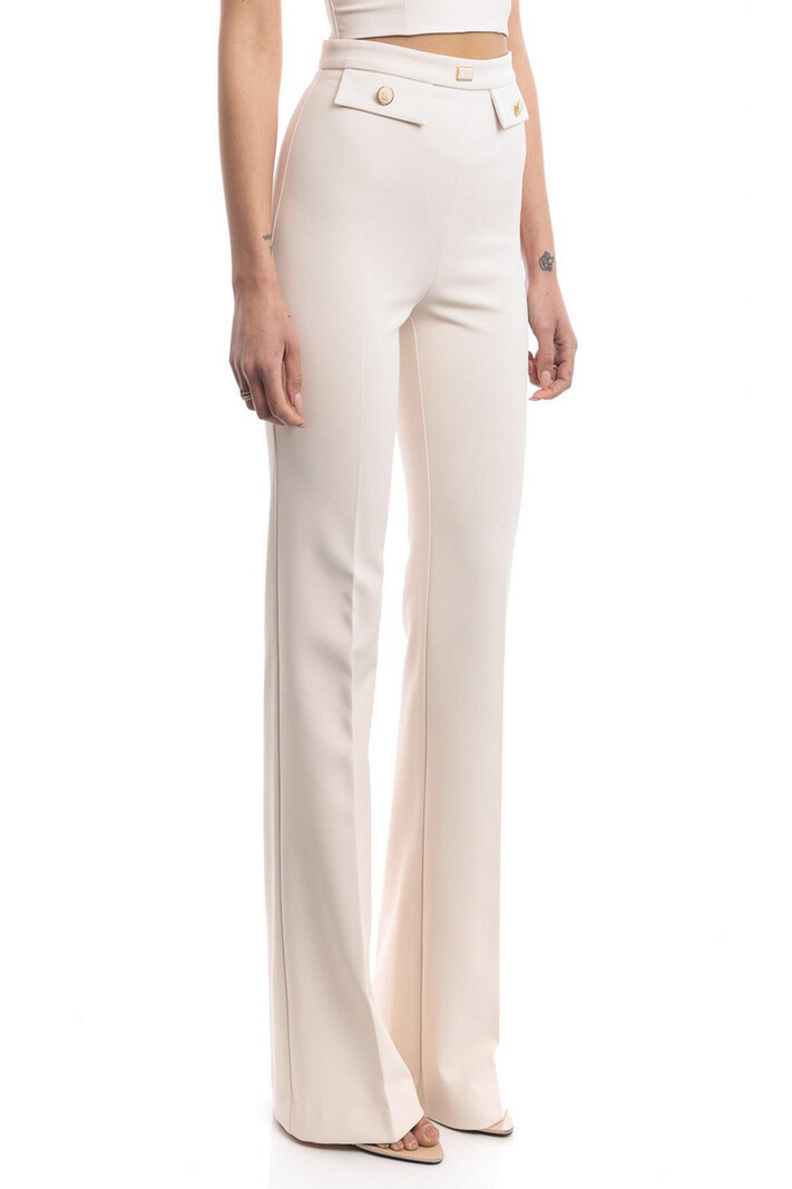 ELISABETTA FRANCHI Elisabetta Franchi palazzo pants / flaired pants Burro / cream White