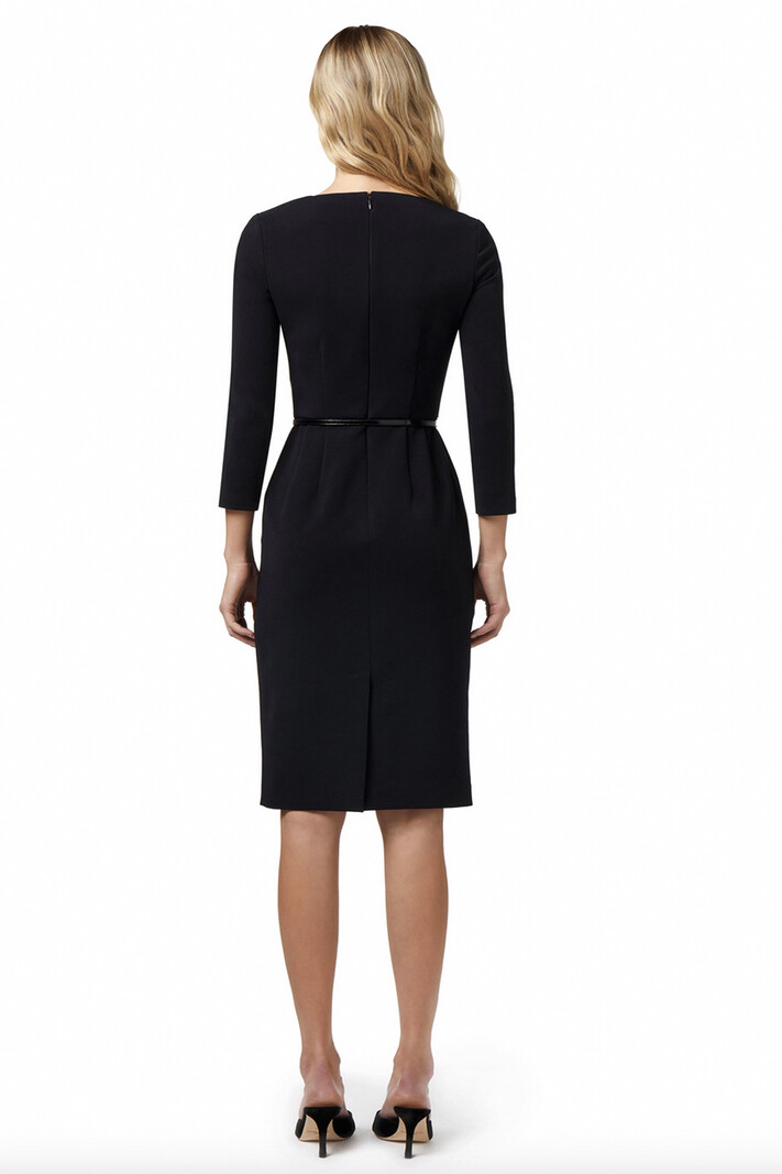 ELISABETTA FRANCHI Elisabetta Franchi luxury fabric dress including belt Black