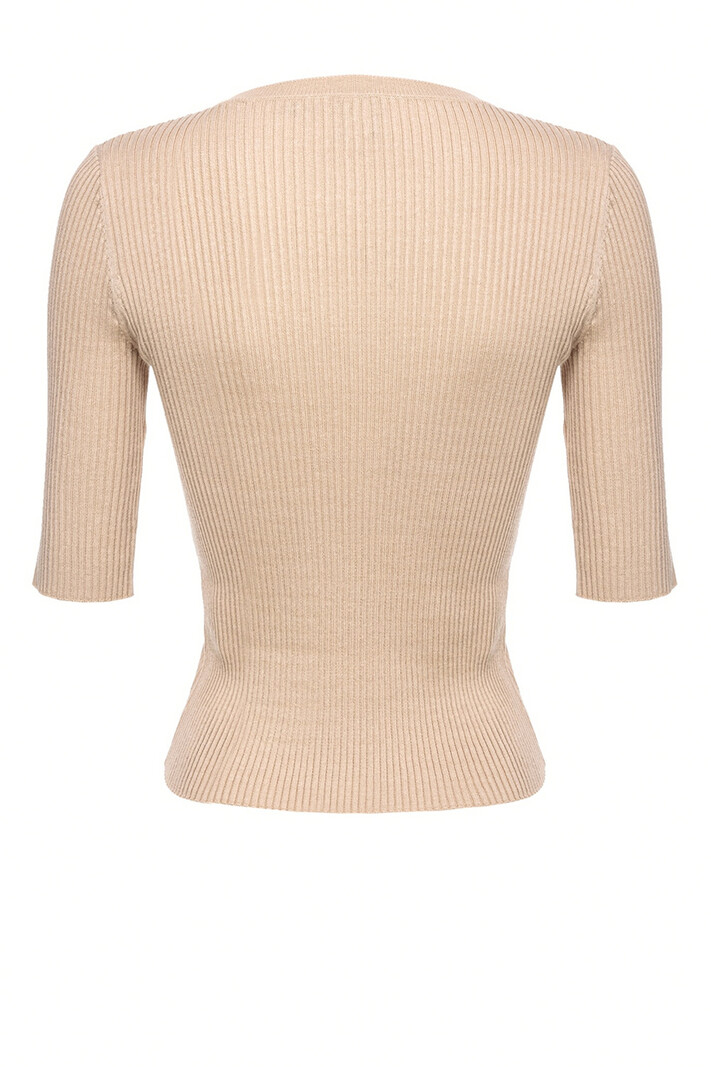 PINKO Pinko gebreide top met transparant logo Beige / Nude