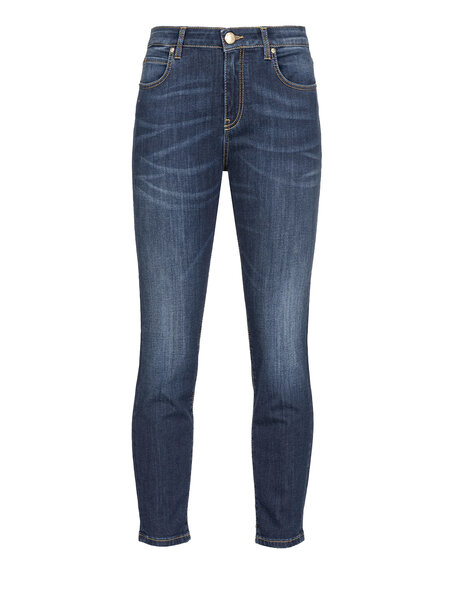 PINKO Pinko jeans skinny strech met logo op broekzak donker Blauw