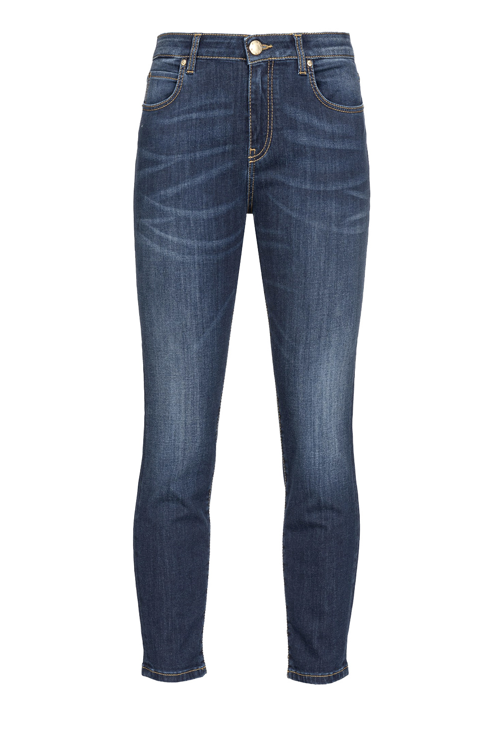 PINKO Pinko jeans skinny strech met logo op broekzak donker Blauw