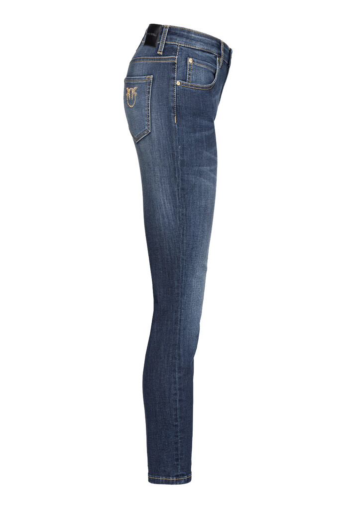 PINKO Pinko jeans skinny strech met logo op broekzak donker Blauw