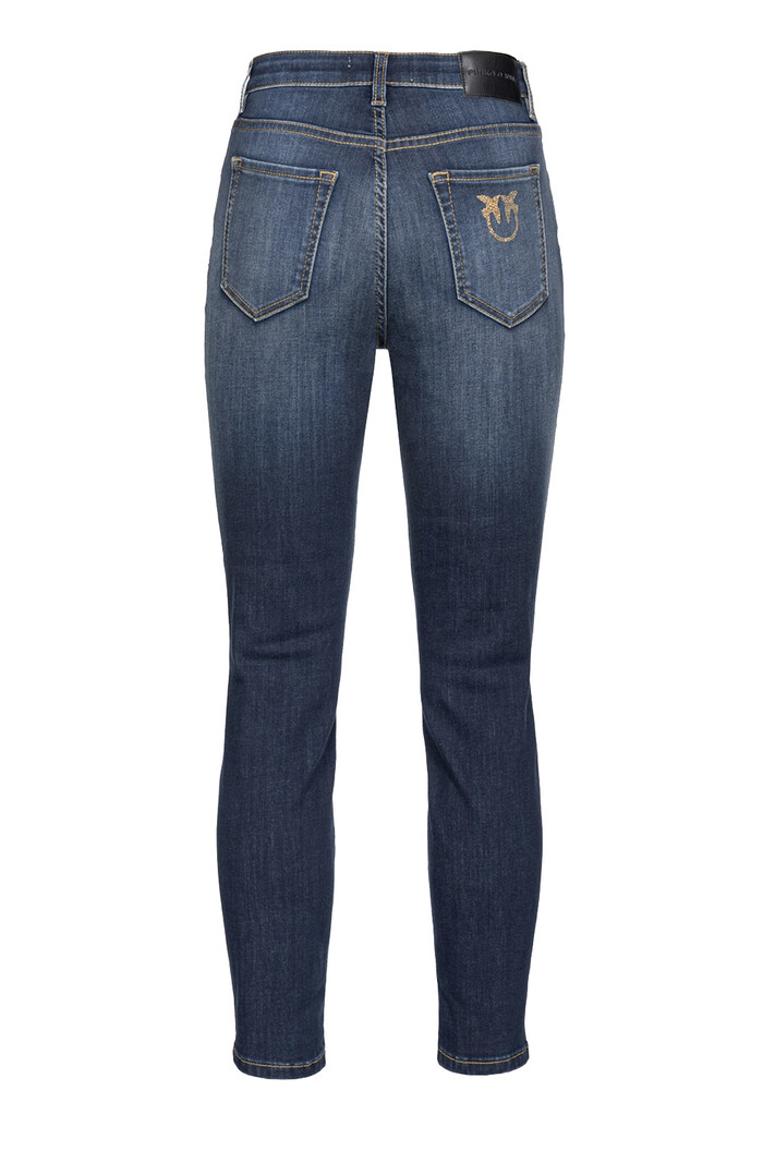 PINKO Pinko jeans skinny strech met logo op broekzak donker Blauw