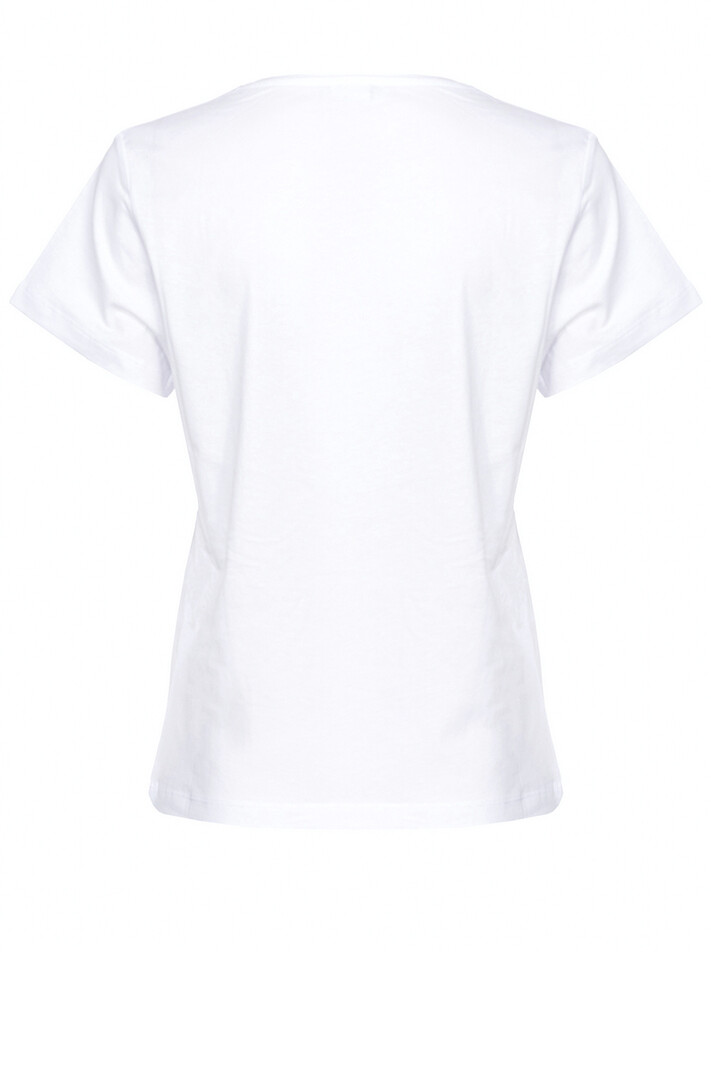 PINKO Pinko tshirt V hals met zwart logo Wit