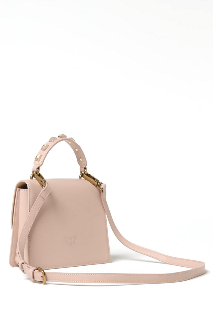 PINKO Pinko tas / bag mini love one top met gouden studs poeder Roze