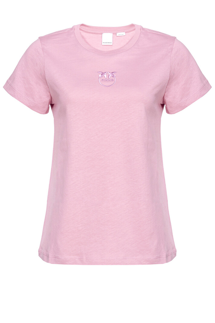 PINKO Pinko tshirt with logo in on chest embroidered pink