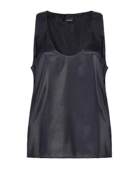 PINKO Pinko stretch satin sleeveless top Black