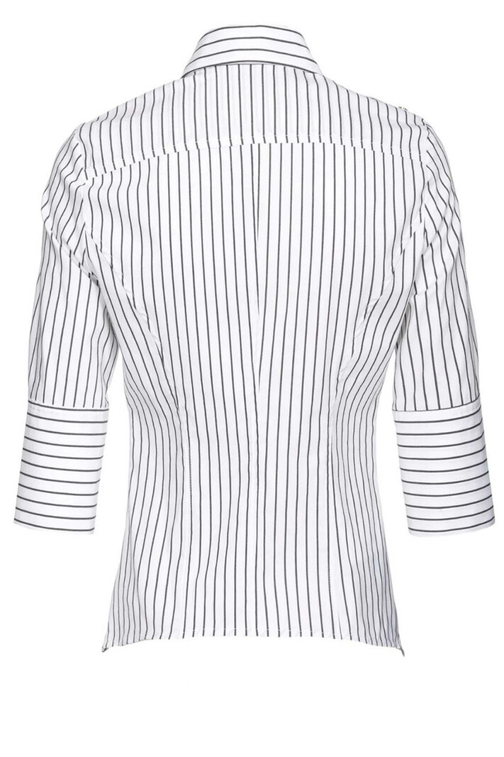 PINKO Pinko pieced blouse with gold buttons with Black stripe White