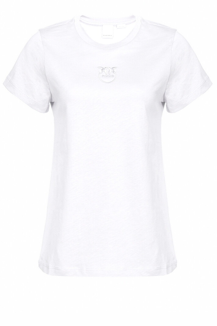 PINKO Pinko tshirt met logo in op borst geborduurd Wit
