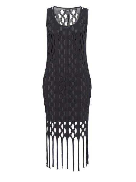 PINKO Pinko mini dress with mesh effect and frills Black