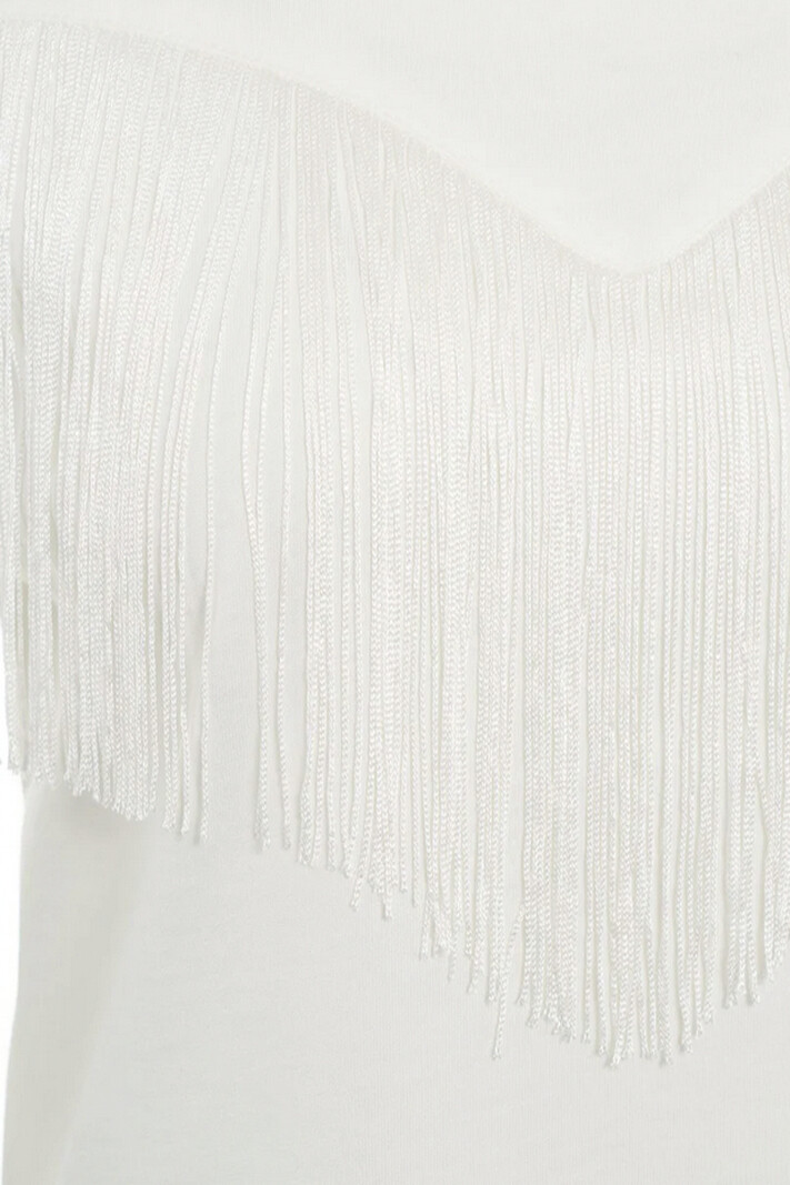 PINKO Pinko sleeveless tshirt with fringes White