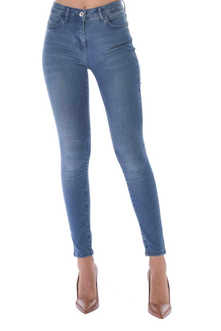 PATRIZIA PEPE Patrizia Pepe strech  jeans met logo lichter Blauw