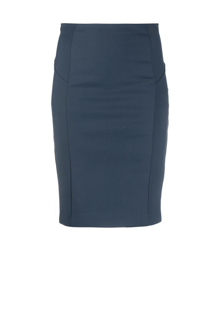 PATRIZIA PEPE Patrizia Pepe pencil skirt strech with fly logo in zipper Blue