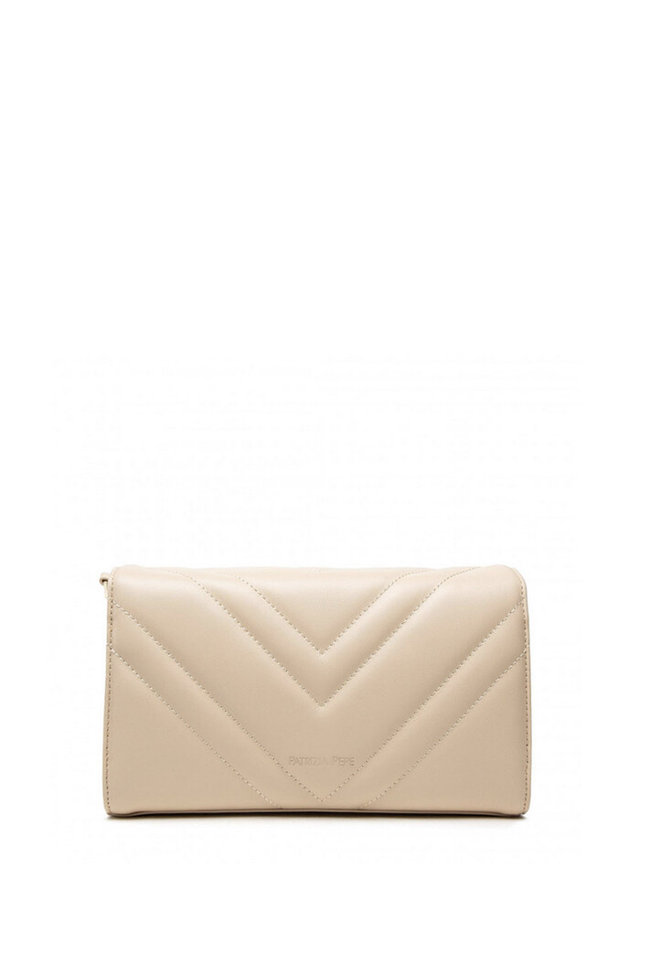 PATRIZIA PEPE Patrizia Pepe FLY bag met gouden logo Beige / Nude