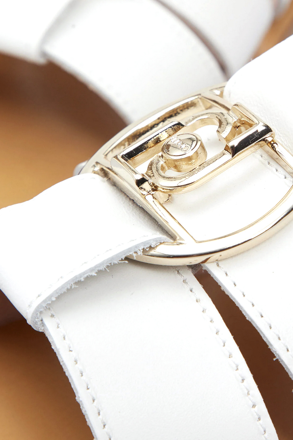 LIU JO Liu Jo Saba slippers met gouden rond logo Wit