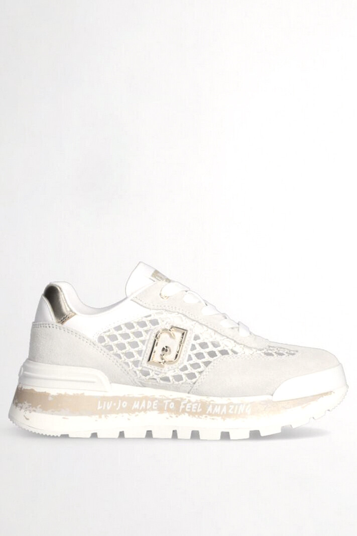 LIU JO Liu Jo Amazing 23 sneaker semi-transparent and text on sole gold with White