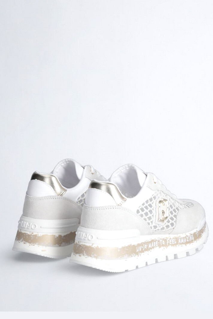 LIU JO Liu Jo Amazing 23 sneaker semi-transparent and text on sole gold with White
