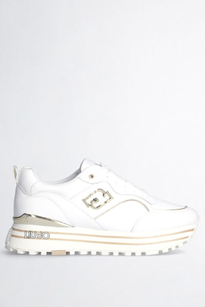 LIU JO Liu Jo Maxi Wonder 73 sneaker with gold logo White