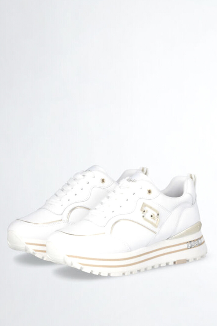 LIU JO Liu Jo Maxi Wonder 73 sneaker with gold logo White