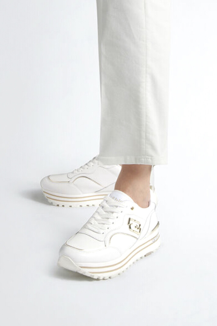 LIU JO Liu Jo Maxi Wonder 73 sneaker with gold logo White