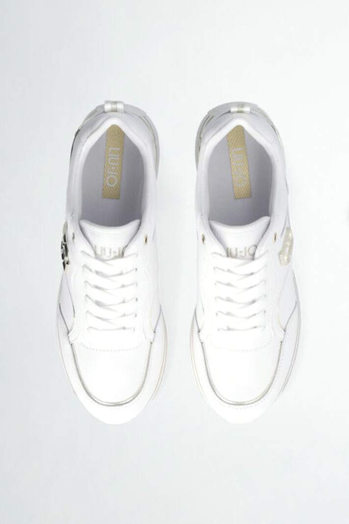 LIU JO Liu Jo Maxi Wonder 73 sneaker with gold logo White