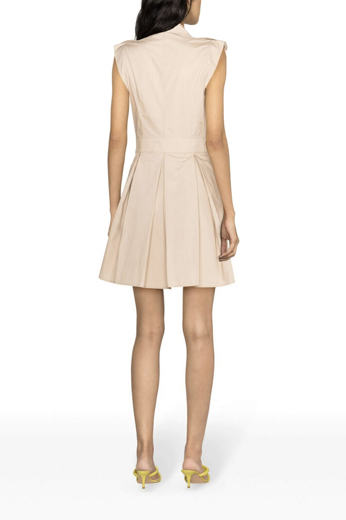 LIU JO Liu Jo sleeveless dress with gold buttons and bow Beige