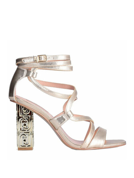 LIU JO Liu Jo Serena sandals with gold logo heel Gold