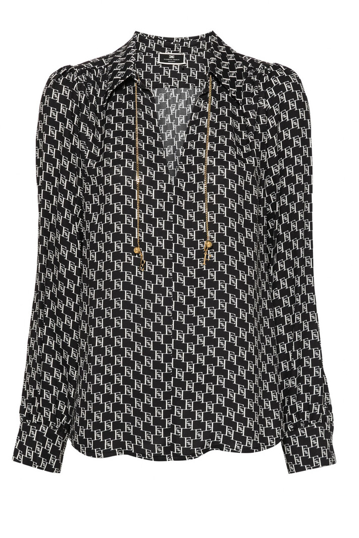 ELISABETTA FRANCHI Elisabetta Franchi blouse met logo Nero