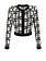 ELISABETTA FRANCHI Elisabetta Franchi short cardigan in logo Pint Black / White