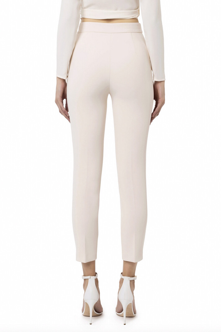 ELISABETTA FRANCHI Elisabetta Franchi pants with logo at waist Burro / Cream White