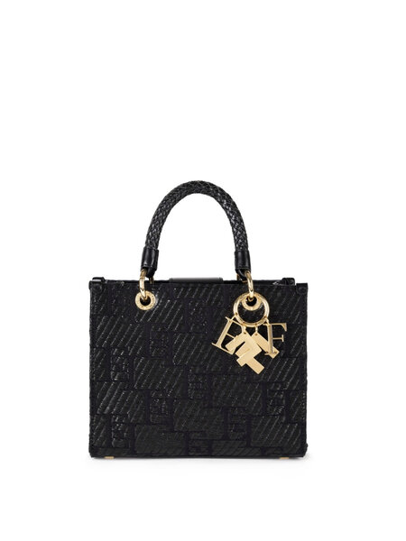 ELISABETTA FRANCHI Elisabetta Franchi small fabric shopper with charms / Charms Black