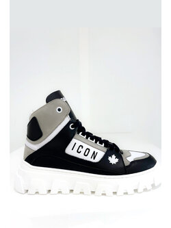 DSQUARED2 Dsquared2 high sneakers grijs wit Zwart ( maat 40 is een maat 39 +40)