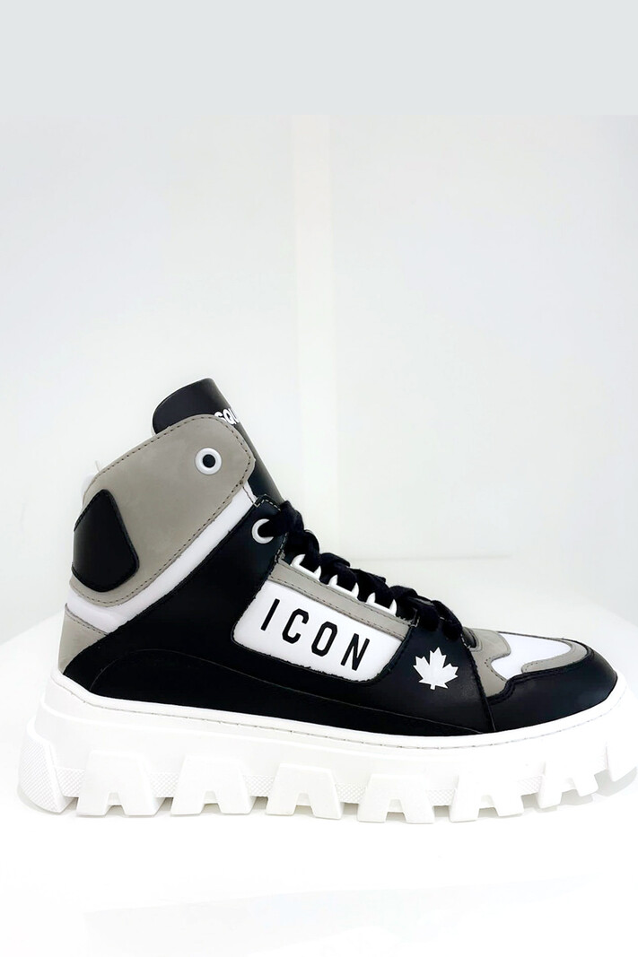 DSQUARED2 Dsquared2 high sneakers grijs wit Zwart. ( maat 40 is een maat 39 +40)