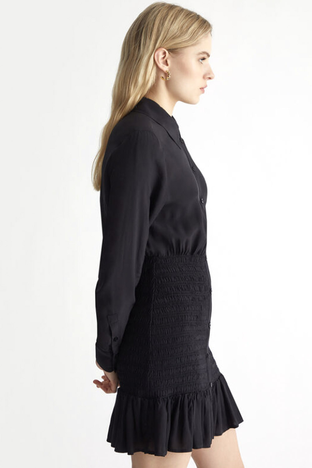 LIU JO Liu Jo getailleerde jurk met strech elastiek aan onderzijde Zwart