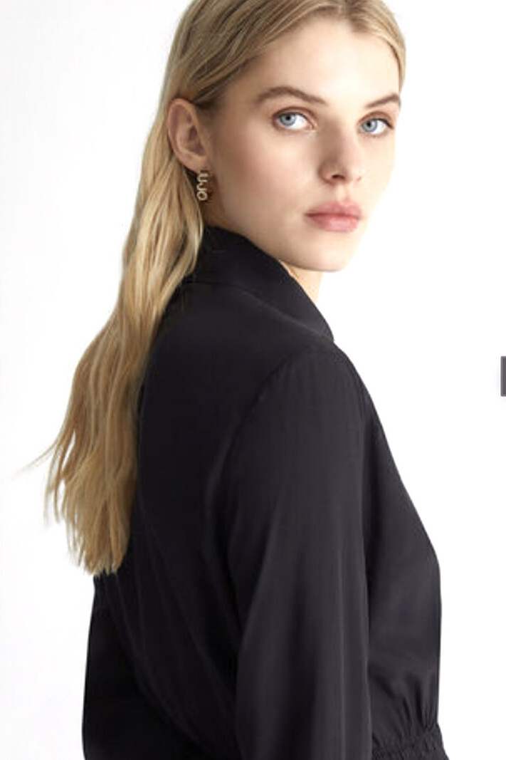 LIU JO Liu Jo fitted dress with strech elastic at bottom Black