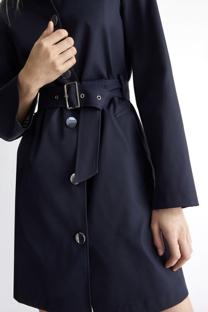 LIU JO  jo Trench coat with silver buttons navy Blue