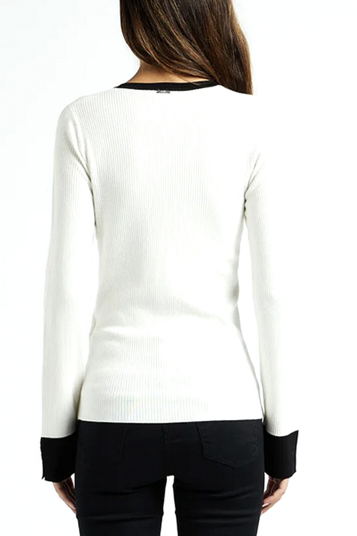 LIU JO Liu Jo V neck long sleeve top White