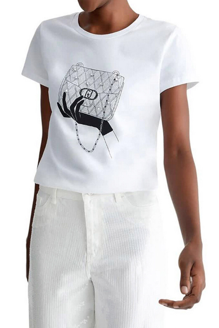 LIU JO Liu Jo tshirt with bag print White