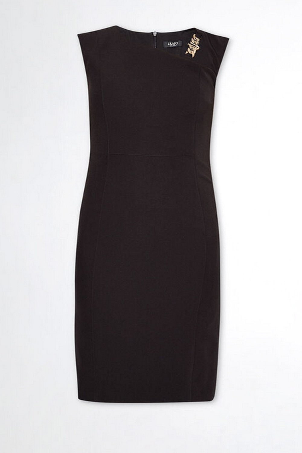 LIU JO Liu Jo classic jurk met ketting detail schouder Zwart