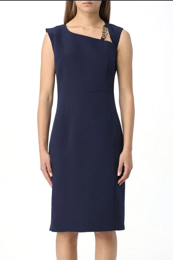 LIU JO Liu Jo classic dress with chain detail shoulder Blue